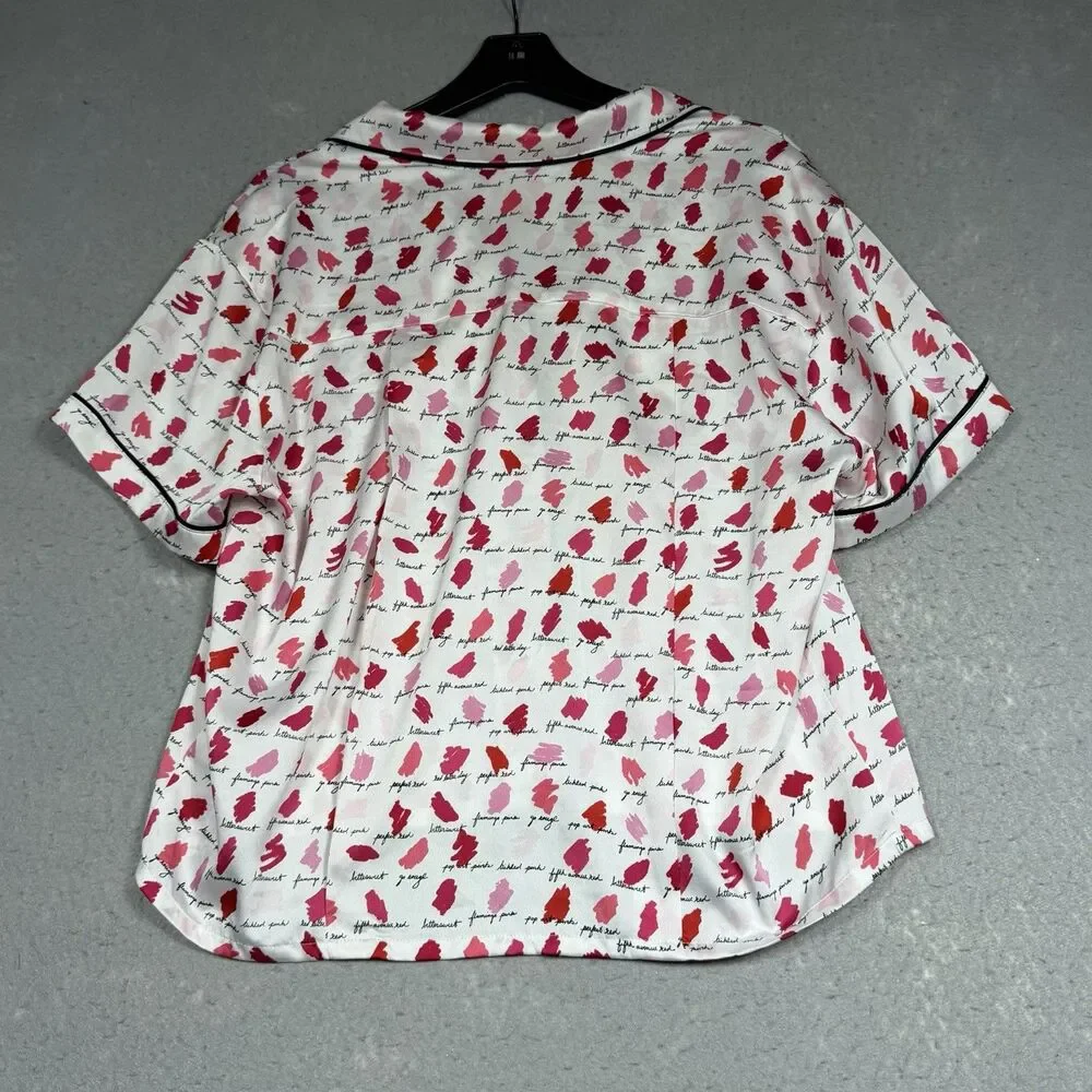 Kate Spade Synthetic Lipstick Cropped Pajamas Set Women’s Size 1